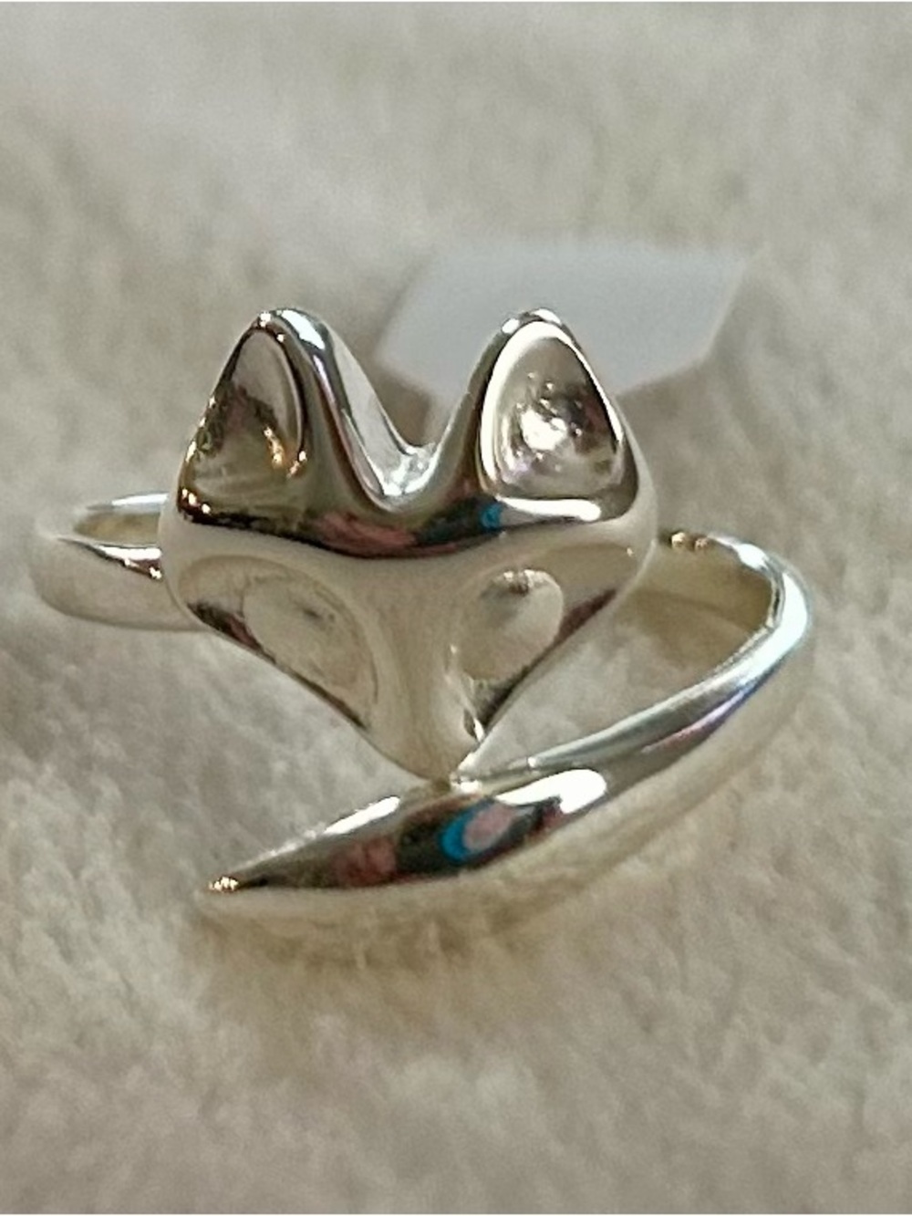 Sterling Silver Fox Wrap Ring - Size 8